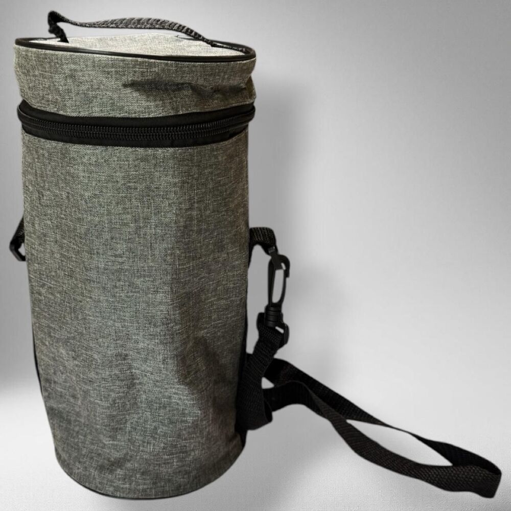 Gray Heathered Insulated Bottle Cooler Bag